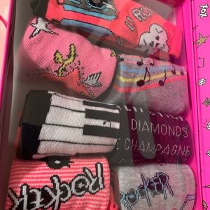 Betsey Johnson Boombox crew socks, NWT